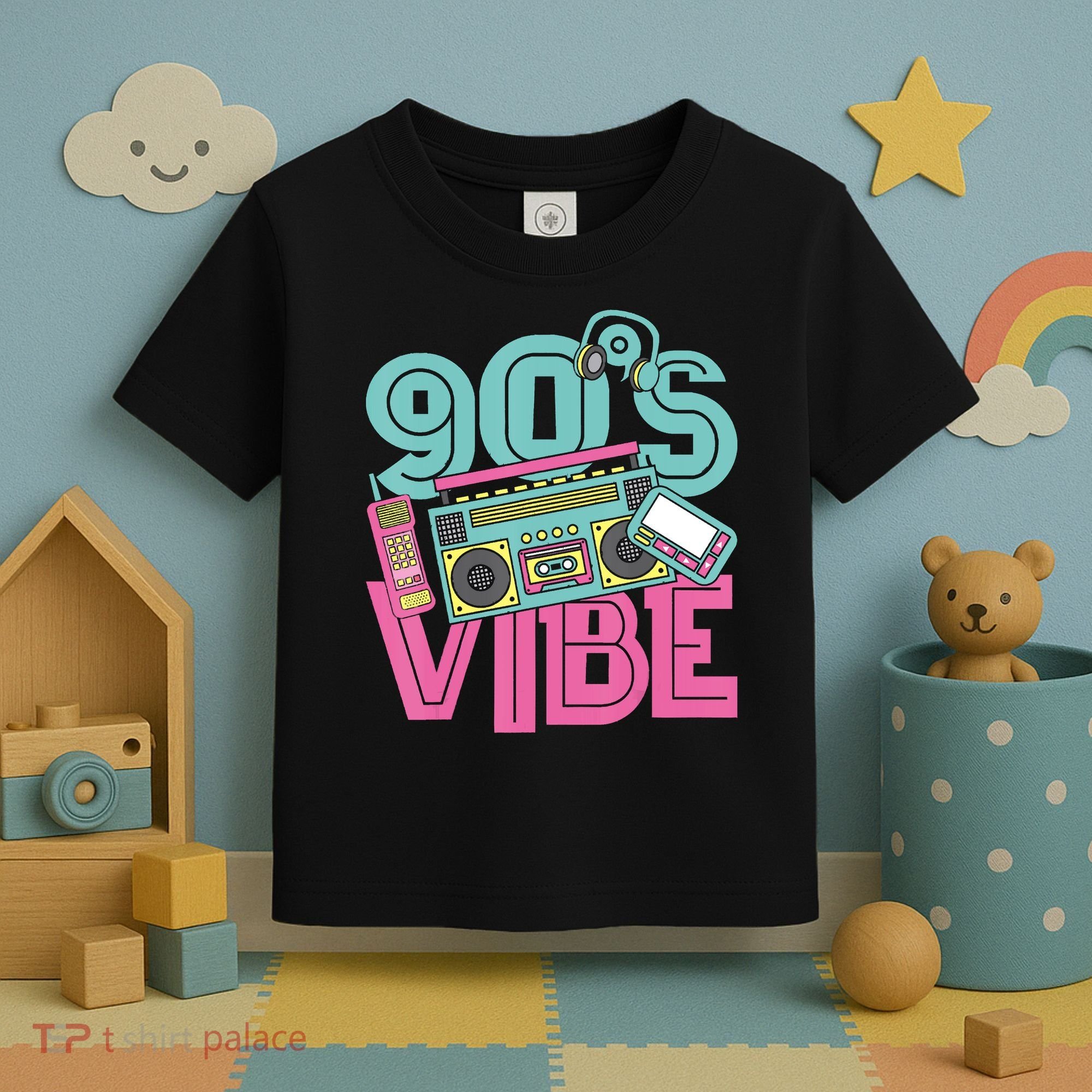 90s Vibe 1990 Music Costume Party Retro Toddler T-Shirt