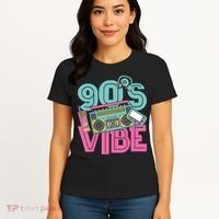 90s Vibe 1990 Music Costume Party Retro Women's T-Shirt thumb 4