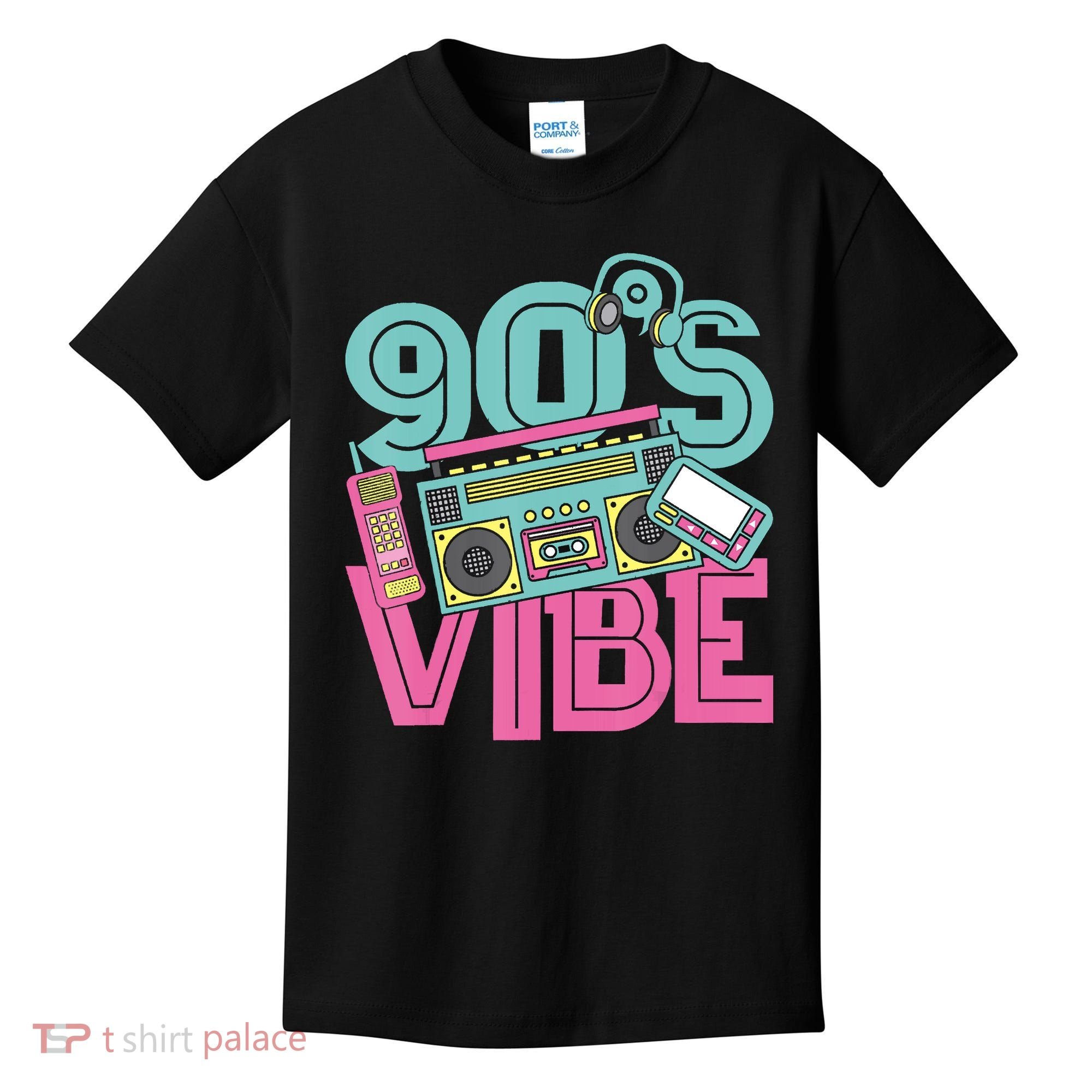 90s Vibe 1990 Music Costume Party Retro Kids T-Shirt