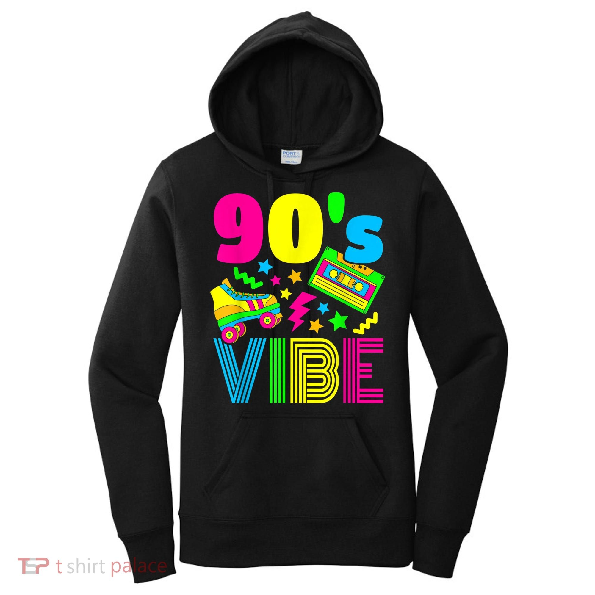 90s Vibe 1990s Fashion 90s Theme Outfit Nineties Theme Party Women's Hoodie