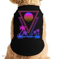 90s Vaporwave Aesthetic Palm Trees Doggie Tank thumb 0