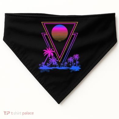 90s Vaporwave Aesthetic Palm Trees USA-Made Doggie Bandana