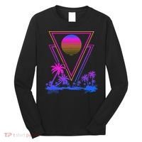 90s Vaporwave Aesthetic Palm Trees Long Sleeve Shirt thumb 0