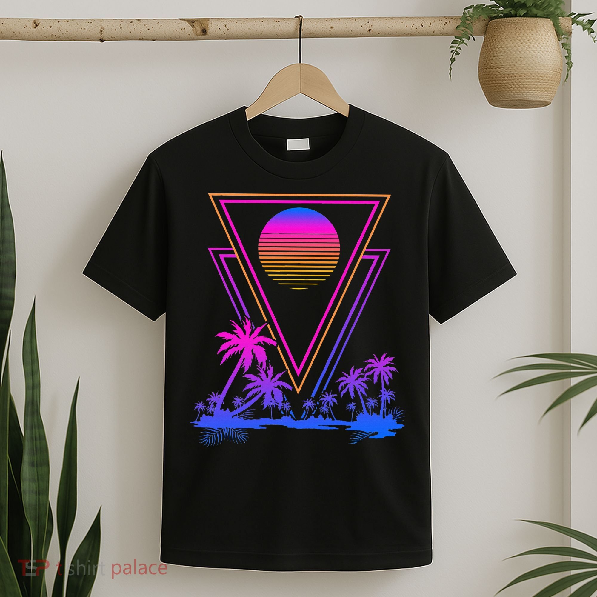 90s Vaporwave Aesthetic Palm Trees T-Shirt