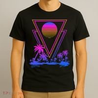 90s Vaporwave Aesthetic Palm Trees T-Shirt thumb 3