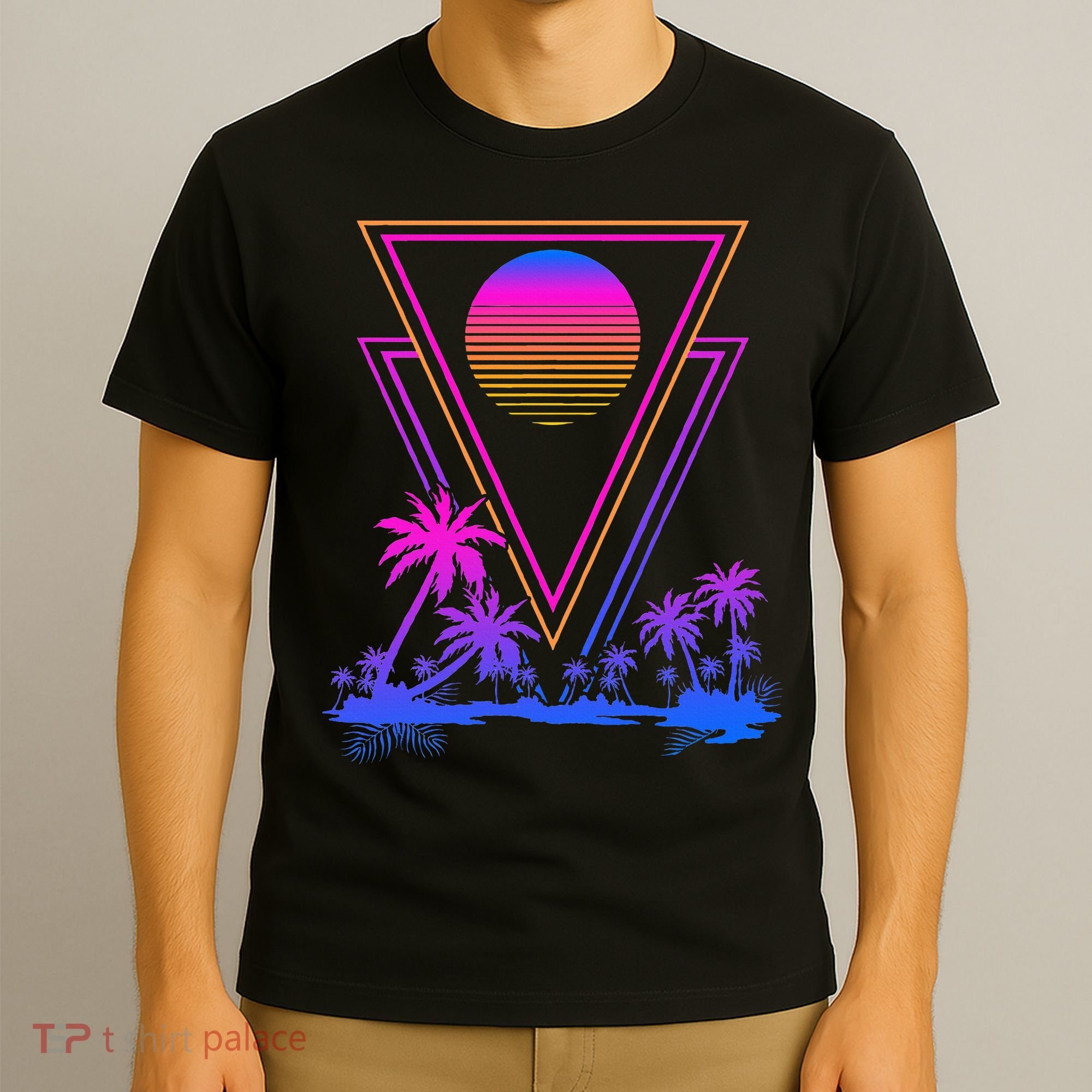 90s Vaporwave Aesthetic Palm Trees T-Shirt