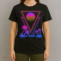 90s Vaporwave Aesthetic Palm Trees T-Shirt thumb 4