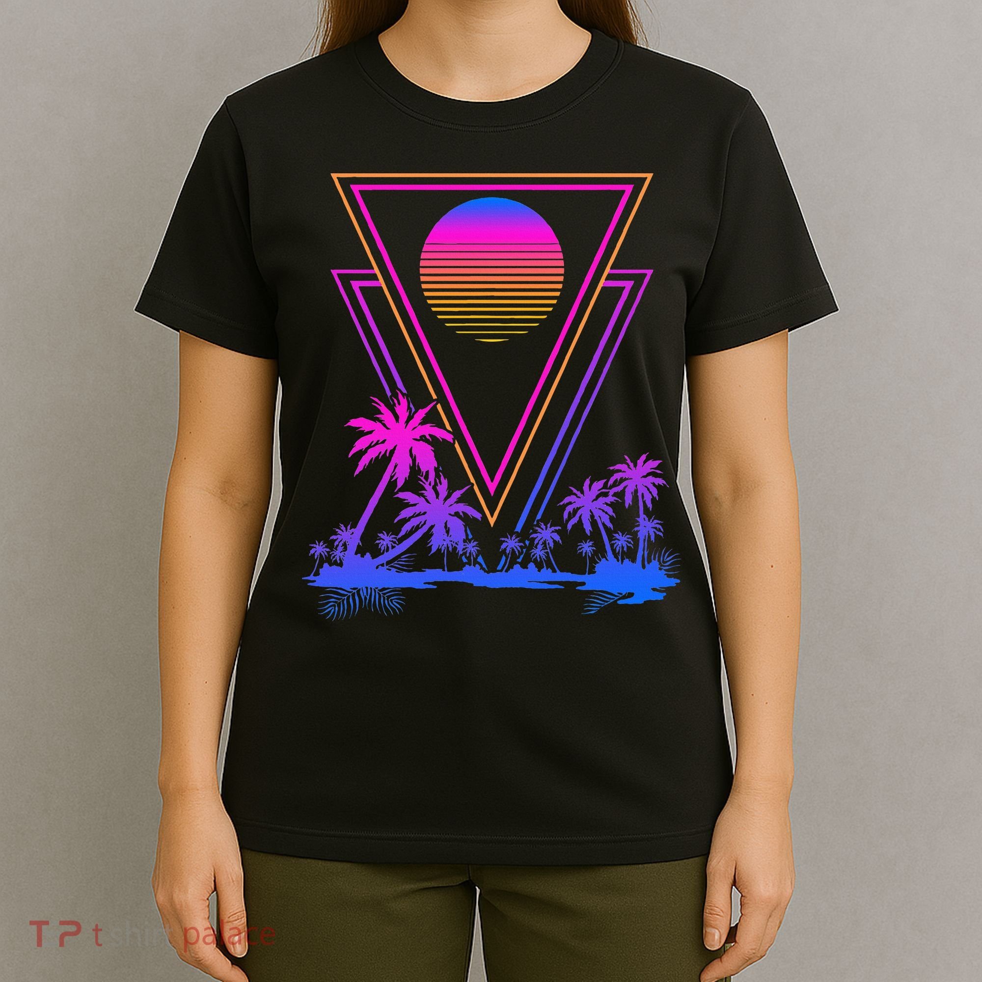 90s Vaporwave Aesthetic Palm Trees T-Shirt
