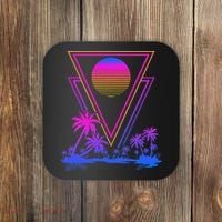 90s Vaporwave Aesthetic Palm Trees Coaster thumb 0
