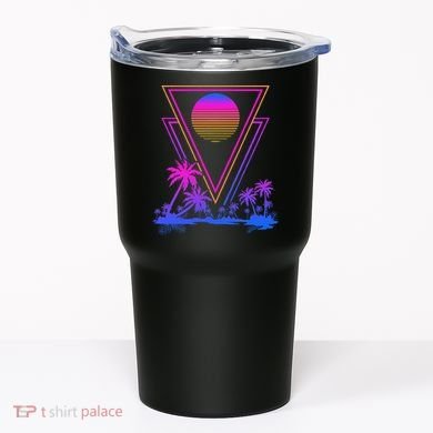 90s Vaporwave Aesthetic Palm Trees Tumbler