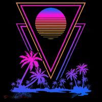 90s Vaporwave Aesthetic Palm Trees Mousepad thumb 1