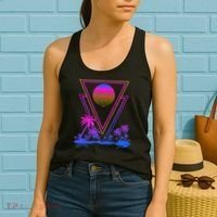 90s Vaporwave Aesthetic Palm Trees Women's Tank Top thumb 2