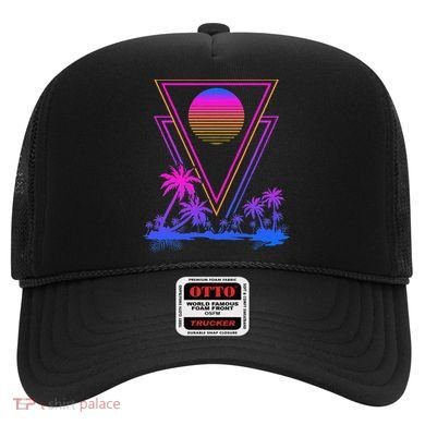 90s Vaporwave Aesthetic Palm Trees Hat