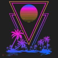 90s Vaporwave Aesthetic Palm Trees Hat thumb 2