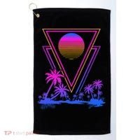90s Vaporwave Aesthetic Palm Trees Golf Towel thumb 0