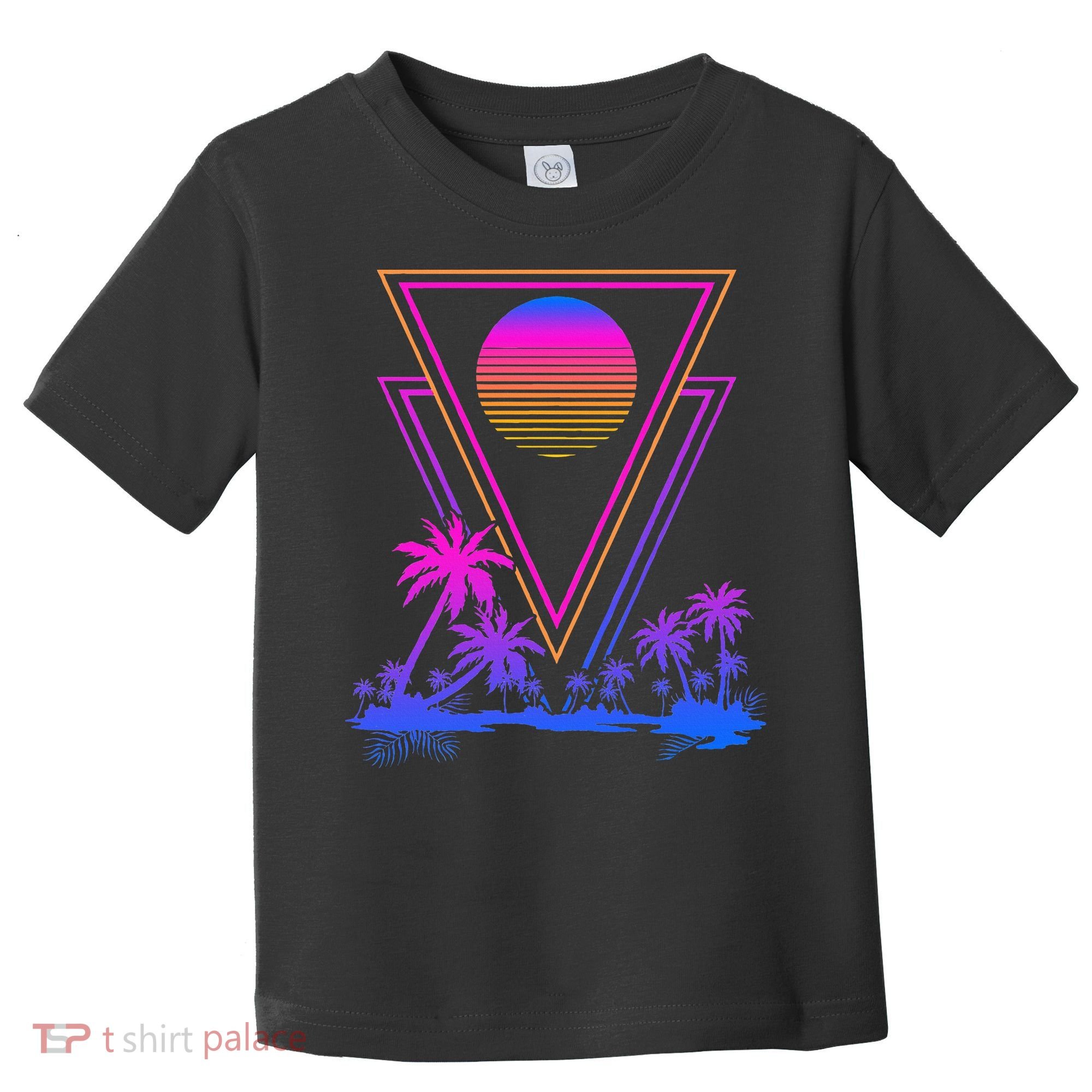 90s Vaporwave Aesthetic Palm Trees Toddler T-Shirt