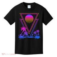 90s Vaporwave Aesthetic Palm Trees Kids T-Shirt thumb 0