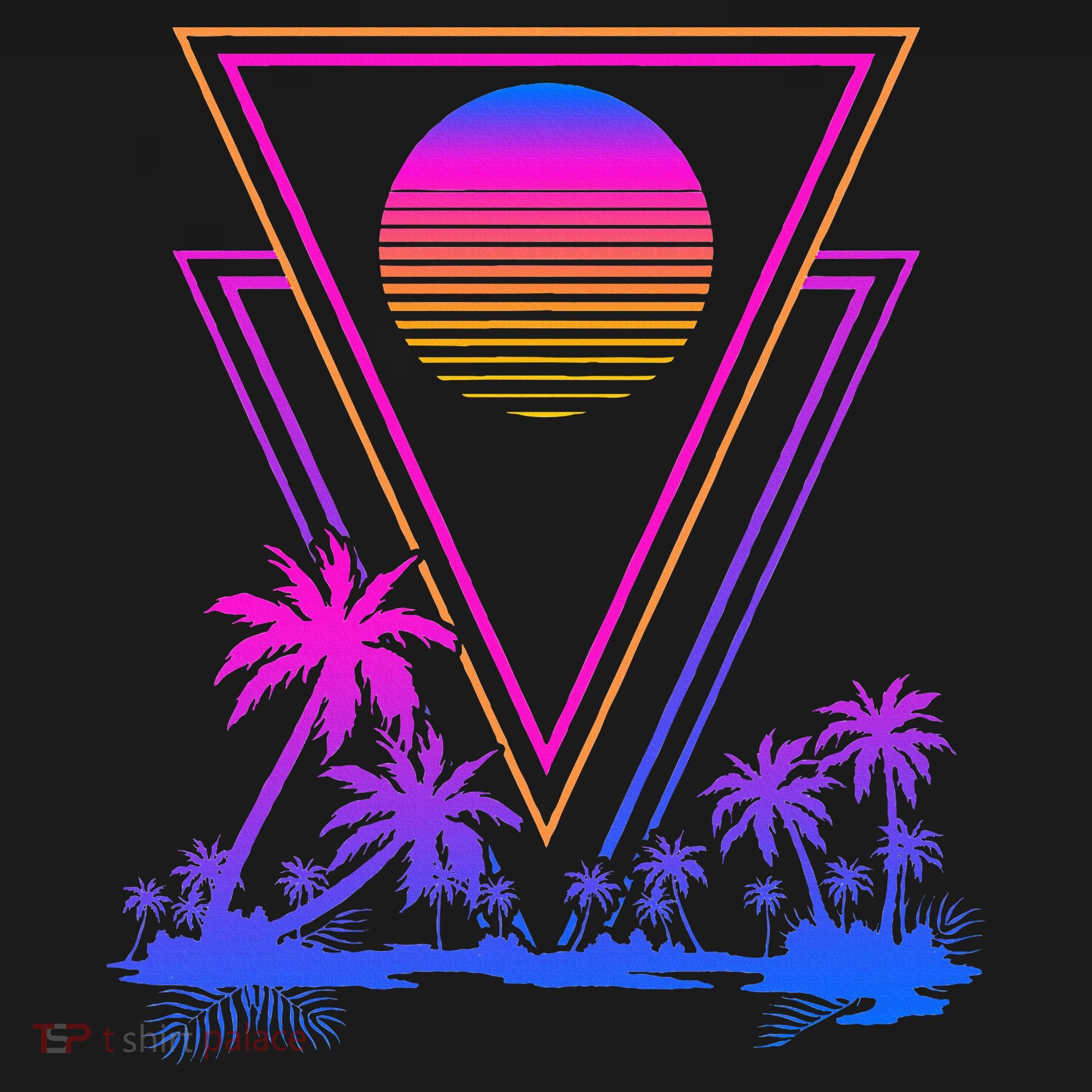 90s Vaporwave Aesthetic Palm Trees Tote Bag