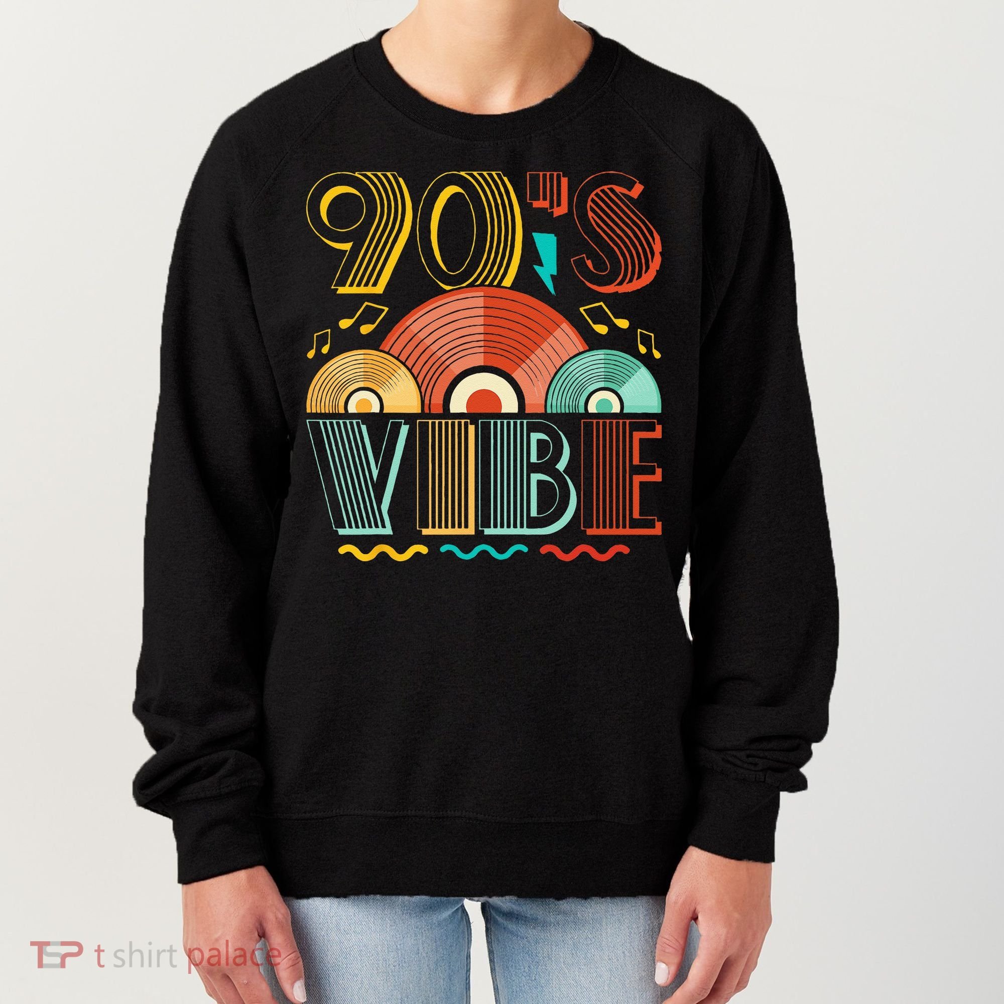 90s Vibe CD 90s Music 1990s Generation Retro Nineties Women's Sweatshirt
