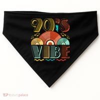 90s Vibe CD 90s Music 1990s Generation Retro Nineties USA-Made Doggie Bandana thumb 0