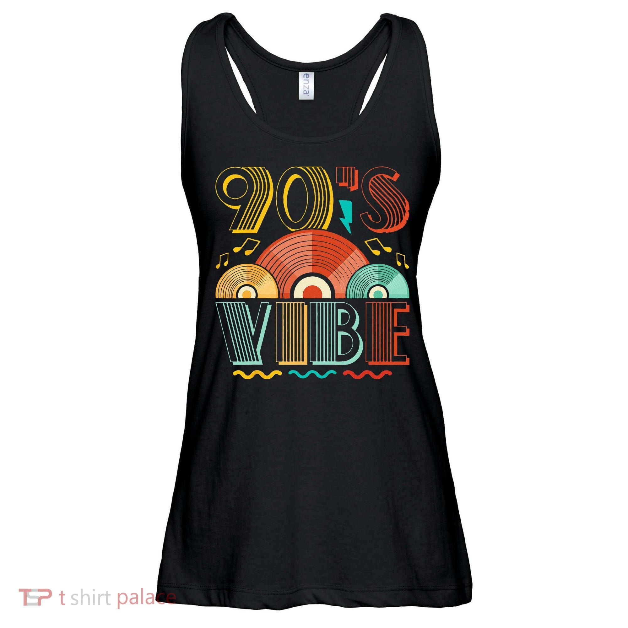 90s Vibe CD 90s Music 1990s Generation Retro Nineties Ladies Essential Flowy Tank