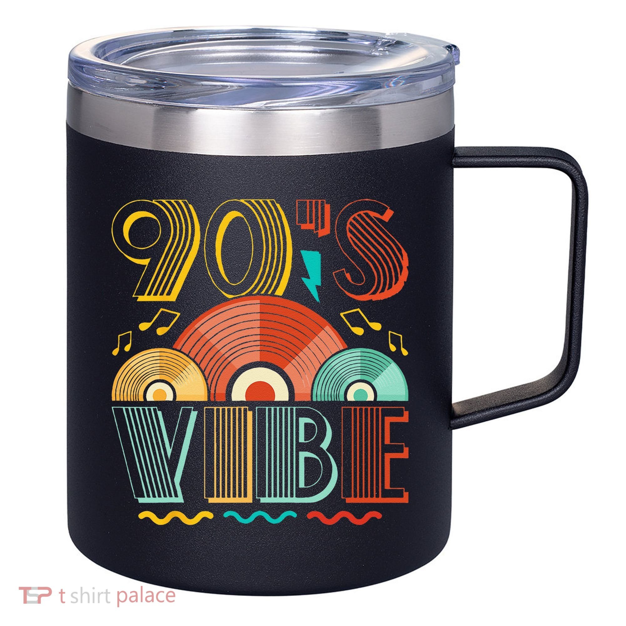 90s Vibe CD 90s Music 1990s Generation Retro Nineties 12oz Stainless Steel Coffee Mug