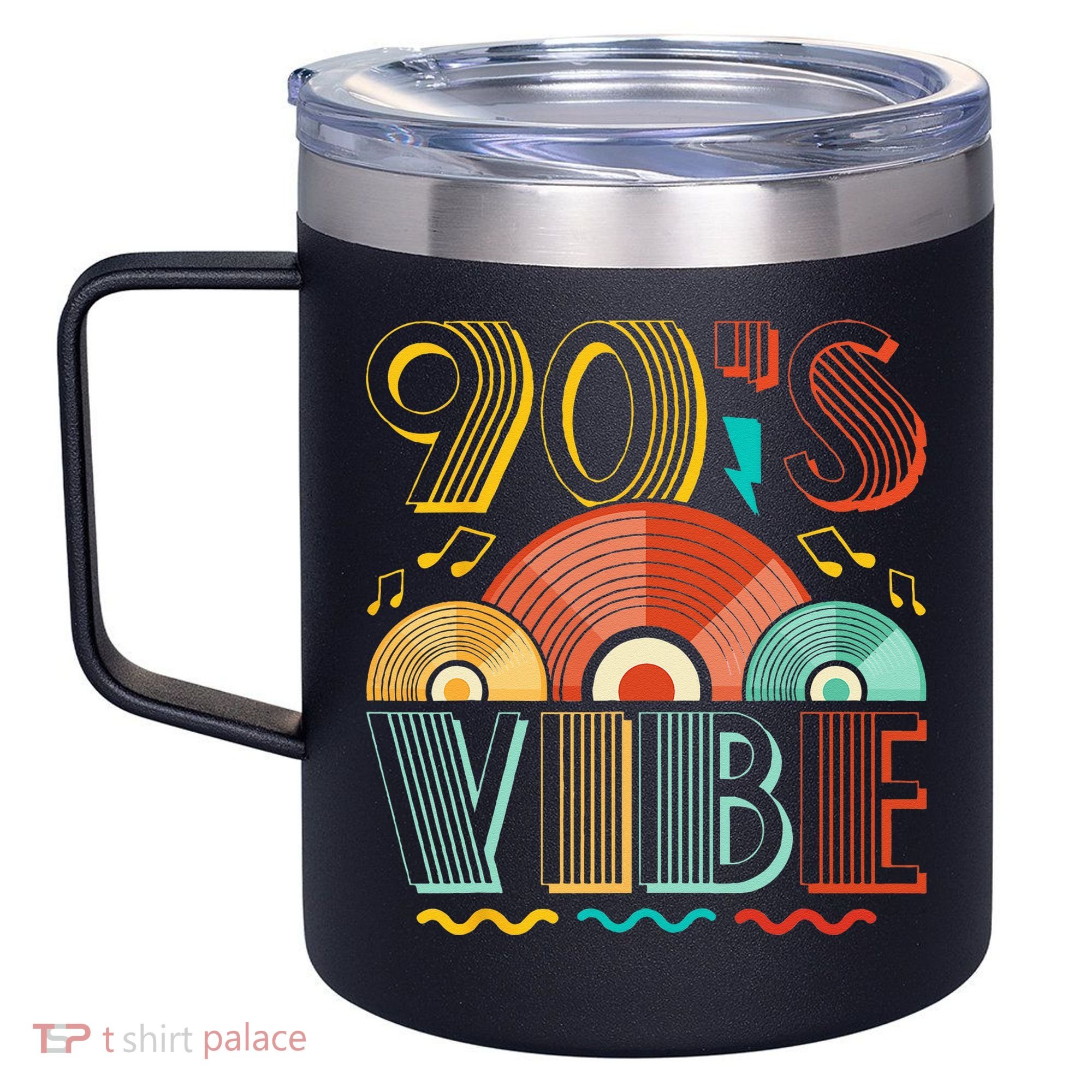 90s Vibe CD 90s Music 1990s Generation Retro Nineties 12oz Stainless Steel Coffee Mug