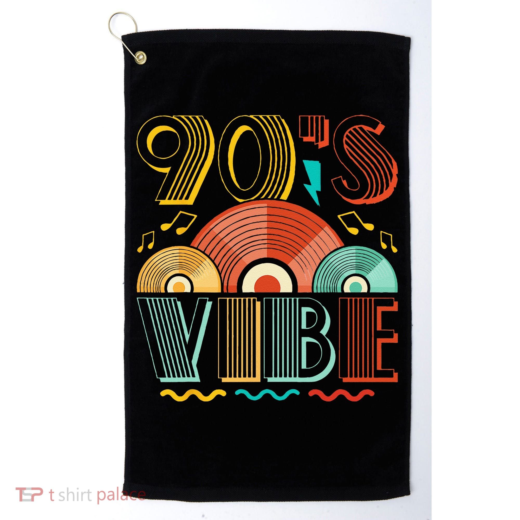 90s Vibe CD 90s Music 1990s Generation Retro Nineties Golf Towel