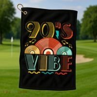 90s Vibe CD 90s Music 1990s Generation Retro Nineties Golf Towel thumb 1