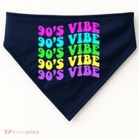 90s Vibe For 90s Music Lover 70 80 90 Style Cool Women USA-Made Doggie Bandana thumb 0