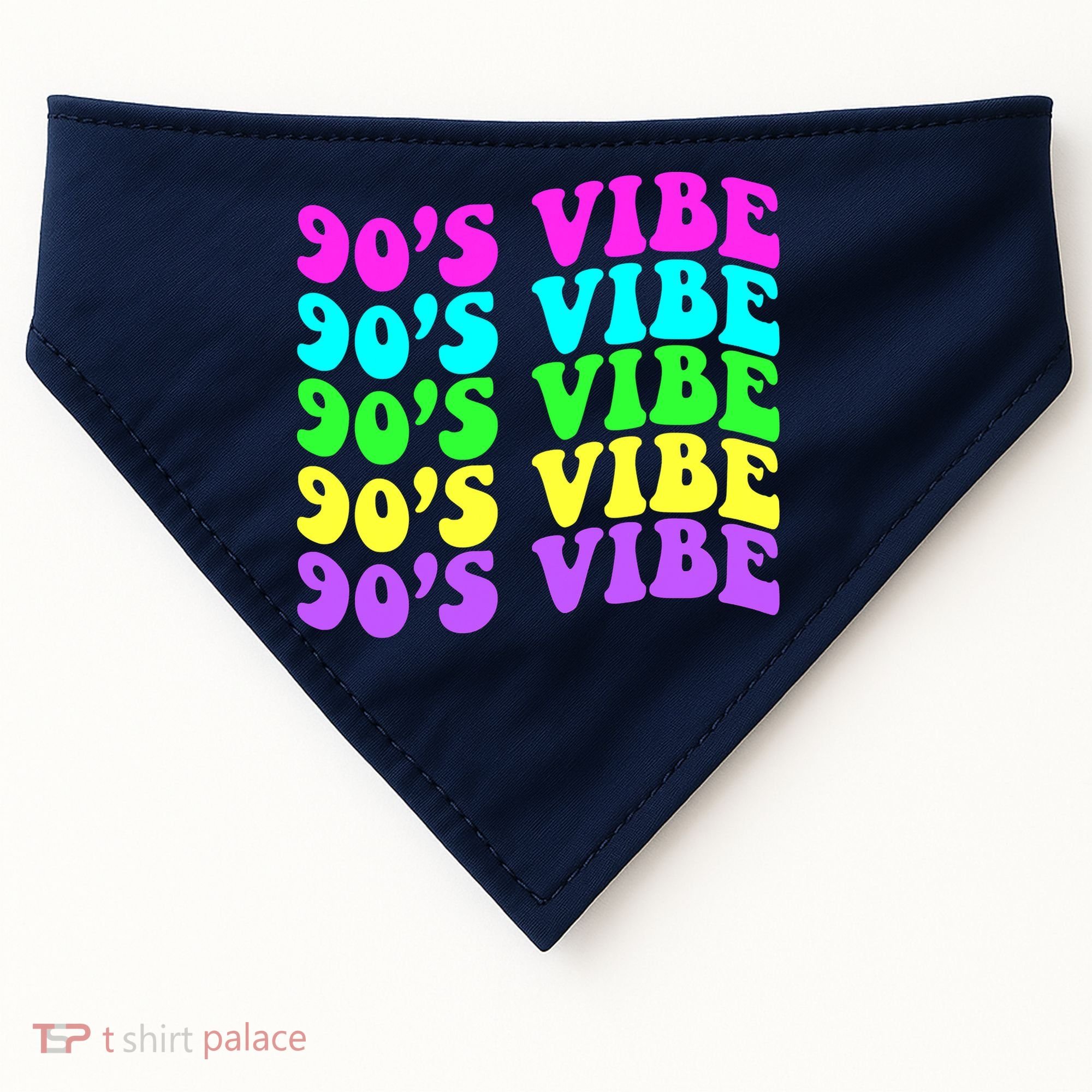 90s Vibe For 90s Music Lover 70 80 90 Style Cool Women USA-Made Doggie Bandana