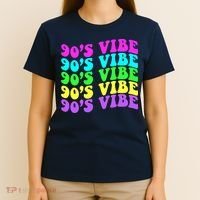 90s Vibe For 90s Music Lover 70 80 90 Style Cool Women T-Shirt thumb 4
