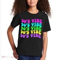 90s Vibe For 90s Music Lover 70 80 90 Style Cool Women Kids T-Shirt thumb 2