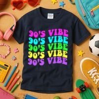 90s Vibe For 90s Music Lover 70 80 90 Style Cool Women Kids T-Shirt thumb 3