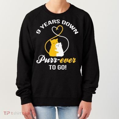 9th Wedding Anniversary Purr Ever Cat Gift Women's Sweatshirt