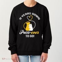 9th Wedding Anniversary Purr Ever Cat Gift Women's Sweatshirt thumb 0