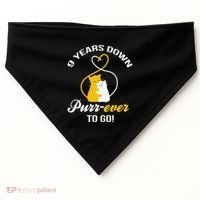 9th Wedding Anniversary Purr Ever Cat Gift USA-Made Doggie Bandana thumb 0