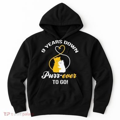 9th Wedding Anniversary Purr Ever Cat Gift Hoodie