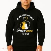 9th Wedding Anniversary Purr Ever Cat Gift Hoodie thumb 2