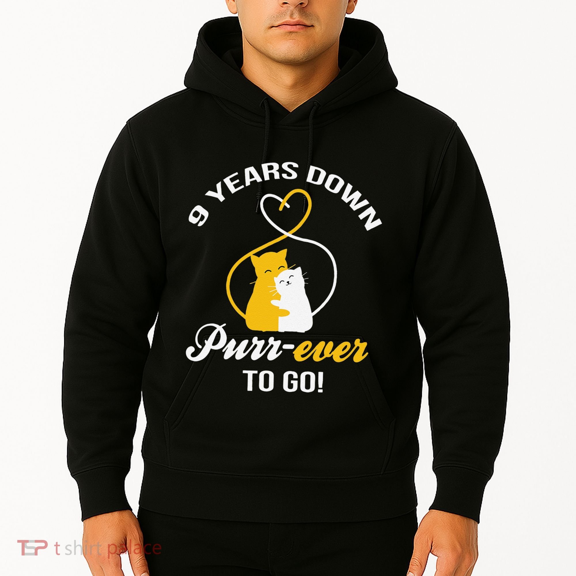 9th Wedding Anniversary Purr Ever Cat Gift Hoodie