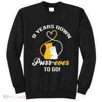 9th Wedding Anniversary Purr Ever Cat Gift Sweatshirt thumb 0