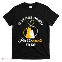 9th Wedding Anniversary Purr Ever Cat Gift T-Shirt thumb 0