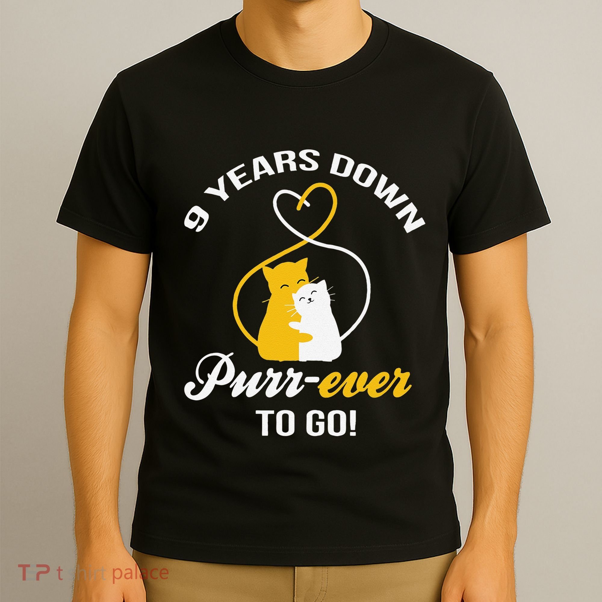 9th Wedding Anniversary Purr Ever Cat Gift T-Shirt
