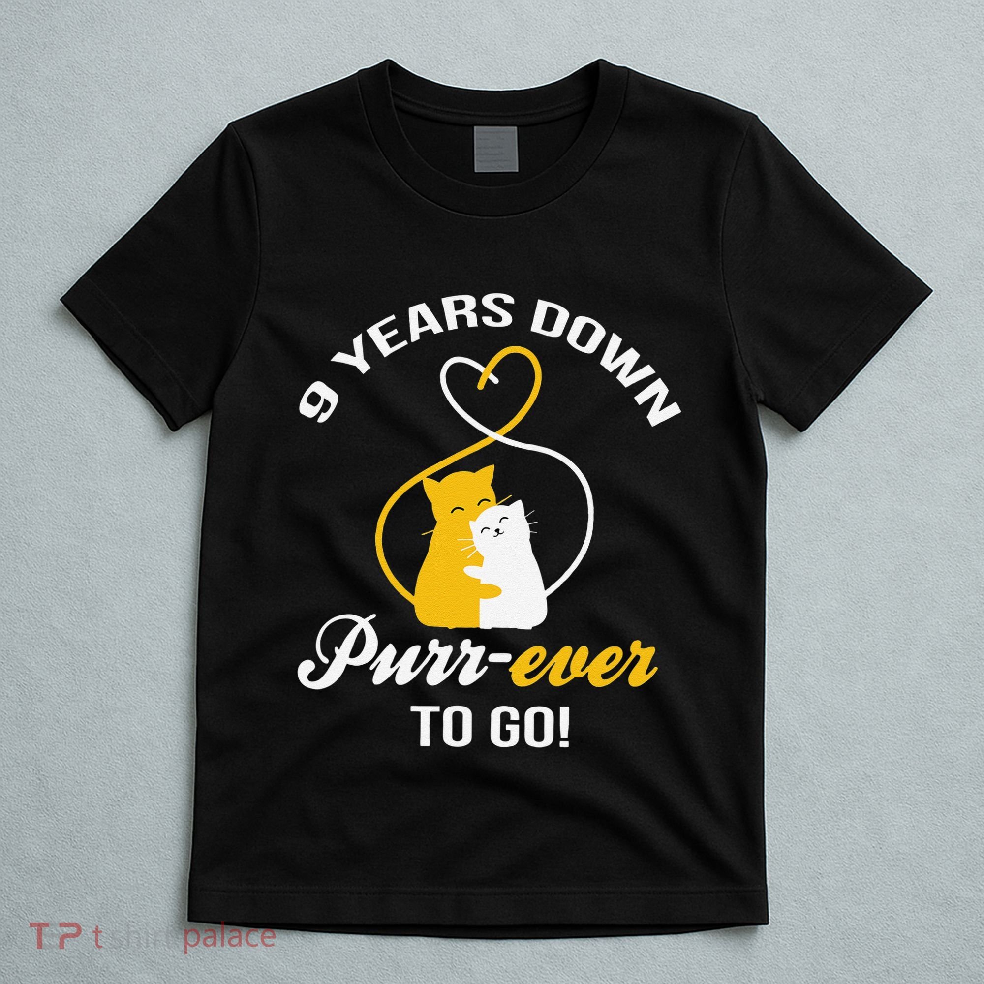 9th Wedding Anniversary Purr Ever Cat Gift T-Shirt
