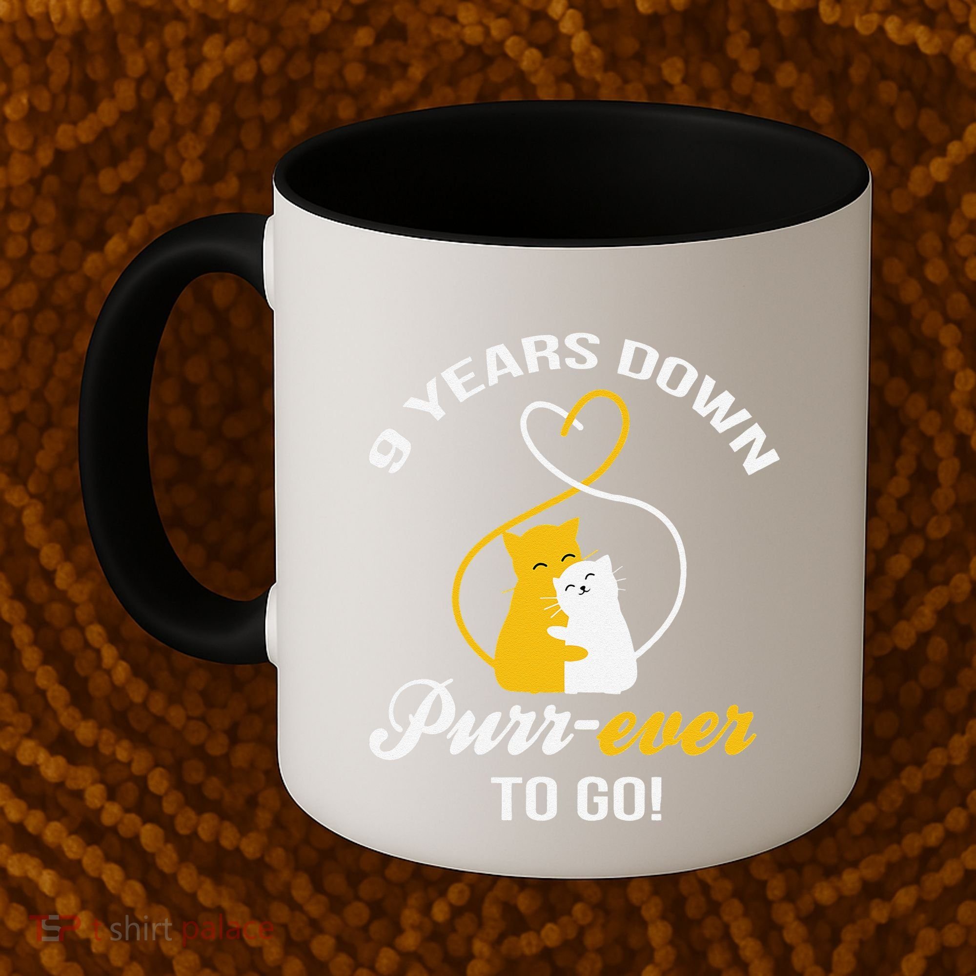 9th Wedding Anniversary Purr Ever Cat Gift Coffee Mug