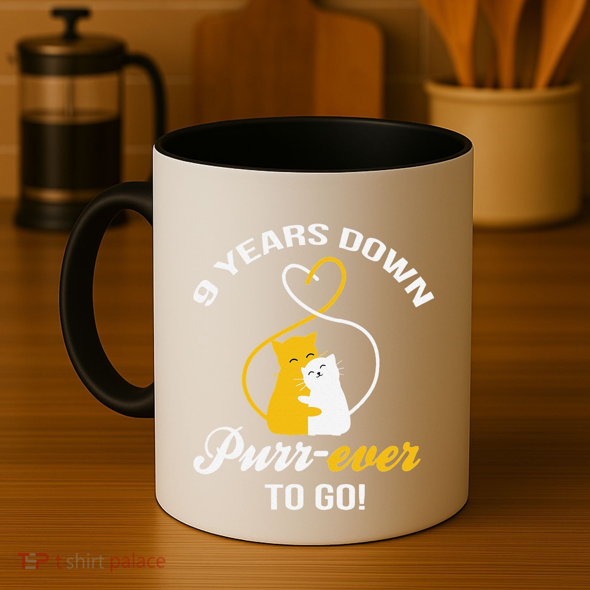 9th Wedding Anniversary Purr Ever Cat Gift Coffee Mug