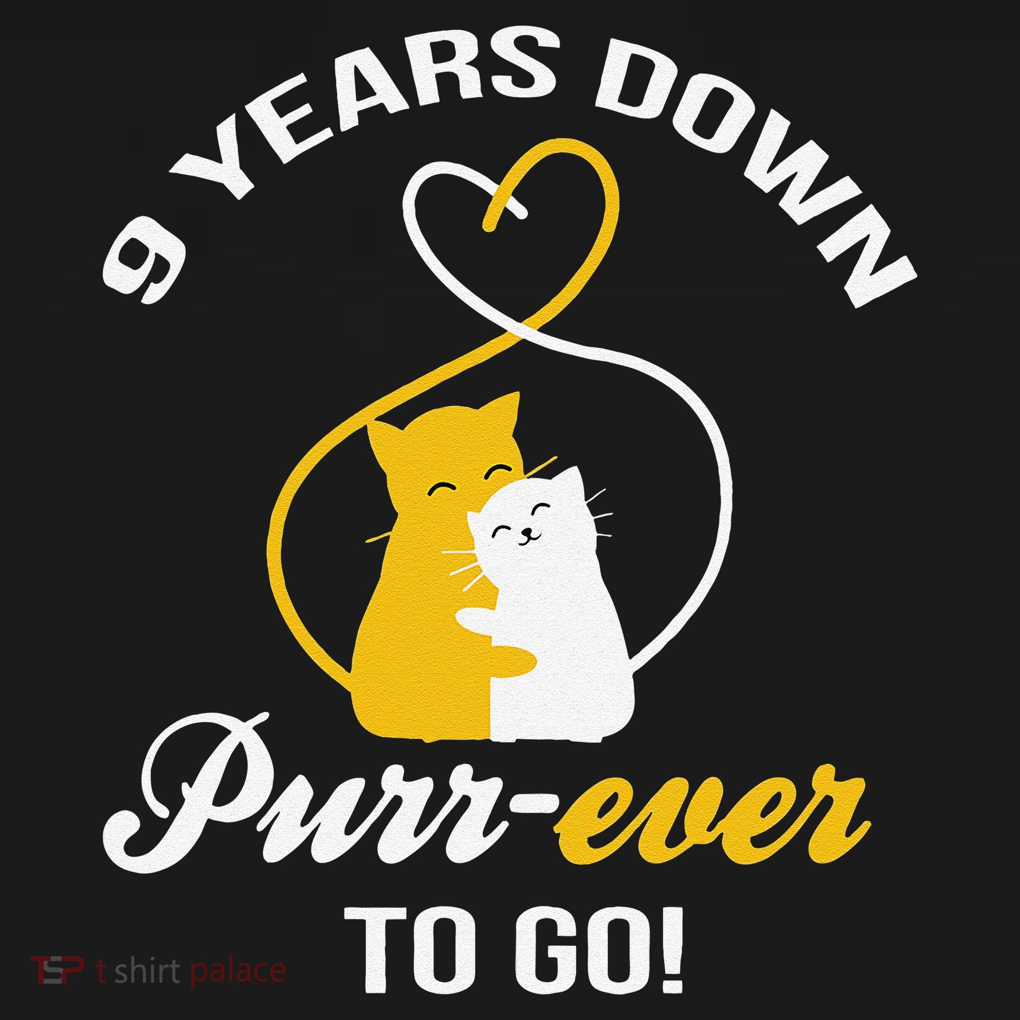 9th Wedding Anniversary Purr Ever Cat Gift Coaster
