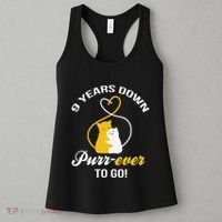 9th Wedding Anniversary Purr Ever Cat Gift Women's Tank Top thumb 3