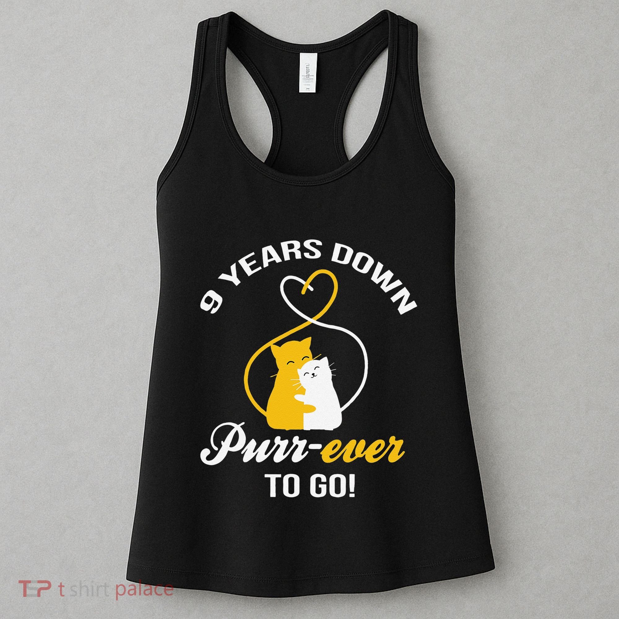 9th Wedding Anniversary Purr Ever Cat Gift Women's Tank Top
