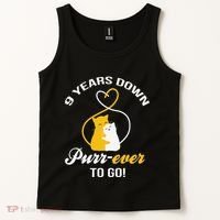 9th Wedding Anniversary Purr Ever Cat Gift Tank Top thumb 2